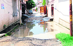 A waterlogged street