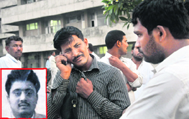 Parvez, younger brother of victim Shaheed, alias Javed (inset), outside the GMCH, Sector 32, Chandigarh, on Thursday.