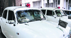 VIP vehicles with tinted glass go unnoticed at the UT Secretariat in Sector 9, Chandigarh.