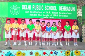 Students of Delhi Public School perform at Mothers Day programme in Dehradun on Thursday