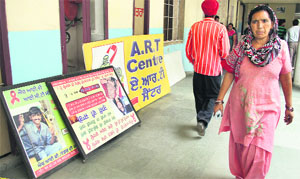 ART Centre boards which were removed from the walls of the Civil Hospital in Jalandhar on Thursday. 