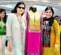 Visitors at the exhibition of pakistani suits in ludhiana