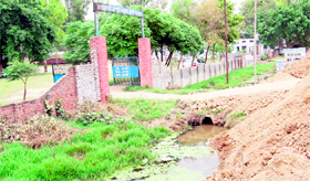 A nullah near Government High School in Vallah in Amritsar