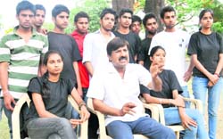 Zulfiquar Khan, president of Theatre Age, addresses a press conference in Chandigarh on Saturday.