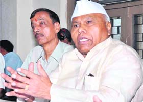 Veteran Congress leader and INTUC national chief G Sanjeeva Reddy in Haridwar on Saturday