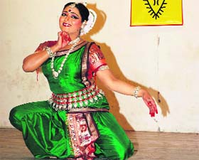 Odissi dancer Kavita Dwibedi performs at Oak Grove School in Musssoorie