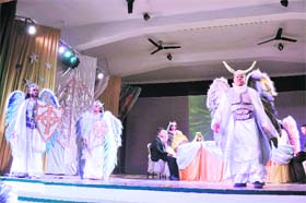A play being enacted by students of St Judes School in Dehradun on Saturday