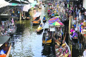 A view of the floating market