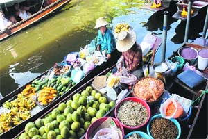 From vegetables, fruits and fast food to antique pieces and hats, one can buy anything