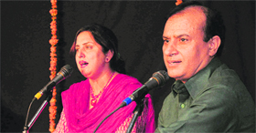 Artistes perform in Chandigarh on Sunday.