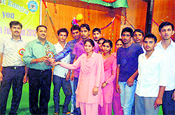 Sanjay Choudary, MLA, Kangra, distributes prizes among students of the Government Polytechnic in Kangra on Saturday