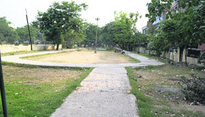 An ill-maintained park in the area.