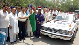 A drive to create awareness on road safety being flagged off in Bathinda on Monday