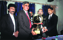 Chief Justice, Nainital High Court, Barin Ghosh, being honoured by the Dehradun Bar Association on Monday. 