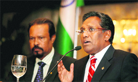 Maldives President Mohamed Waheed addresses a press conference with Foreign Minister Abdul Samad Abdulla in New Delhi on Monday.