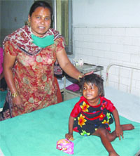 The girl, who was found abandoned at the railway station, at the Civil Hospital in Jalandhar