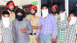 The accused in the custody of the Ludhiana police on Monday. 