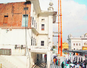 The gurdwara near the Miri Piri in Amritsar which will be converted into the Operation Bluestar Memorial. 