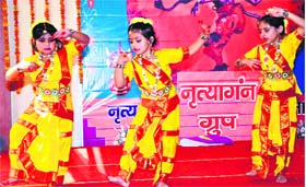 Kids perform at a cultural programme in Haridwar on Tuesday