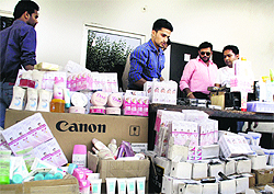 The fake cosmetics material that was seized in Ludhiana on Tuesday