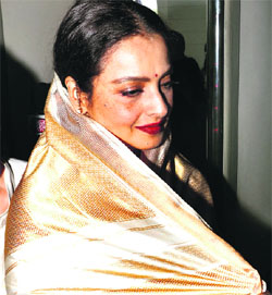 Cinestar Rekha took oath as a Rajya Sabha member in New Delhi 