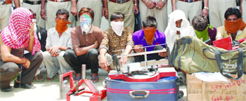 The accused in police custody in Amritsar on Wednesday. 