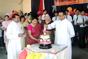 A function was held to celebrate the birthday of Father Ivo Dias, the principal of St. Xaviers School, in Bathinda on Wednesday