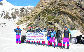 Boys of Bishop Cotton School at Mount Bandarpunch in the Garhwal Himalayas.