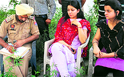 The police records the statement of the victims in Jalandhar on Wednesday