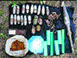 Arms, ammunition recovered from a hideout on Wednesday.