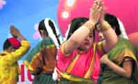 Differently abled children perform a dance during the annual function organised by Nirdosh School in Ludhiana. Tribune photo: Himanshu Mahajan