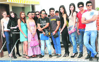 Choreographer Kaushik Ghosh(5th fromleft) with models