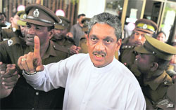 Sarath Fonseka, who led the Army to victory against the LTTE, fell out with his commander-in-chief, President Mahinda Rajaspaksa, after the war.