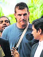 RCBs Australian cricketer Luke Pomersbach in New Delhi on Saturday.