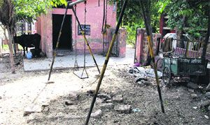 A park in Keerti Nagar in Ward 14 where a resident has kept a cow. 