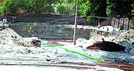 An outer view of the hospital that is being constructed at the commercial sites BDA auctioned on the Power House Road.