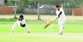 A cricket match in progress at Sector 26, Chandigarh, on Monday. 
