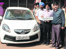 Installation of high-security number plates began in Amritsar on Tuesday. 