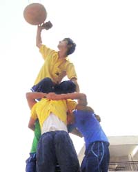Children participate in an adventure sports event at Bhupindra International Public School in Patiala on Tuesday