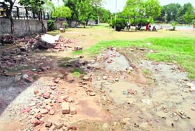 Road in Nehru Park near bus stand has not been repaired for years. Repeated pleas of residents have fallen on deaf ears.
