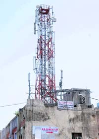 An illegal mobile phone tower which is still operational in Chandigarh