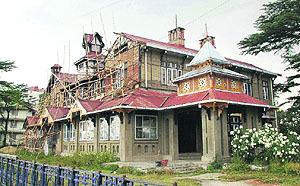 Repair work under way at the Bantony in Shimla.