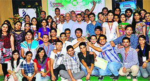 The Vice-Chancellor, faculty members and students during the celebration of International Fascination of Plants Day at Shoolini University in Solan
