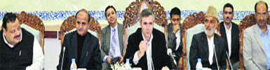 Chief Minister Omar Abdullah during an interactive session with civil society members in Srinagar