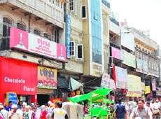 A view of the hotels near the Golden Temple in Amritsar. 