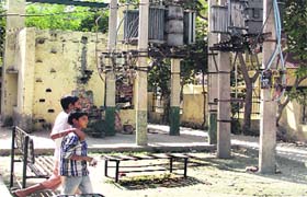 A park in the Gobindgarh area with a power transformer installed in it in Ward 16 in Jalandhar