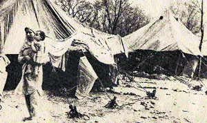 Tents allotted to the Kashmiri Pandits in Jammu after their exodus from the Kashmir valley.