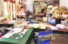 The DC office wears a deserted look as government employees went on strike in Jammu on Thursday. 