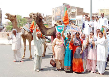 Opting for a camel ride will now be inevitable! The BJP workers sought to convey this by organising demonstrations against the hike in fuel prices by the UPA government.