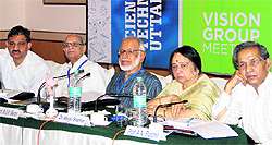 Participants at a vision group meeting organised by UCOST in Dehradun on Friday